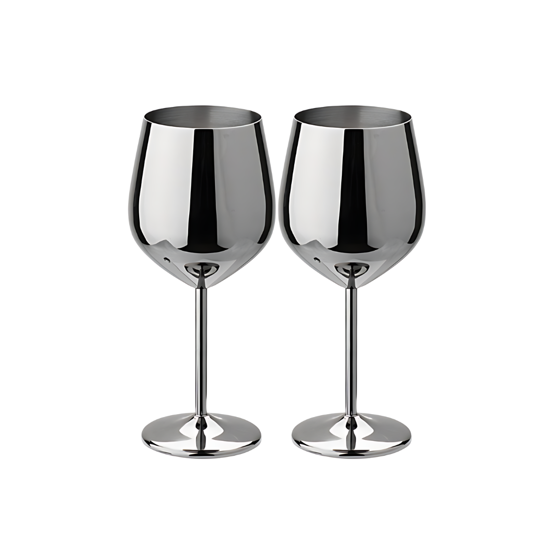 500ml (17 OZ) Stainless Steel Wine Glasses (Set of 2)