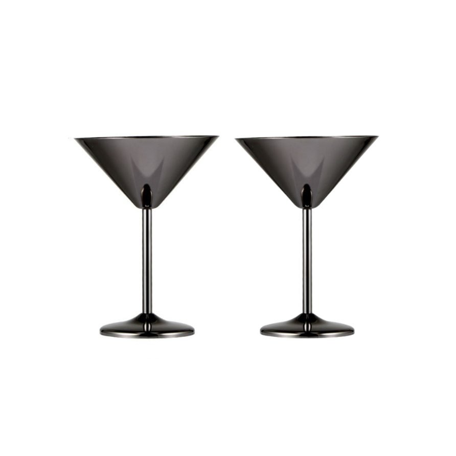Martini Glasses Colored Stem Cocktail Glasses Crooked Stem Set of 2