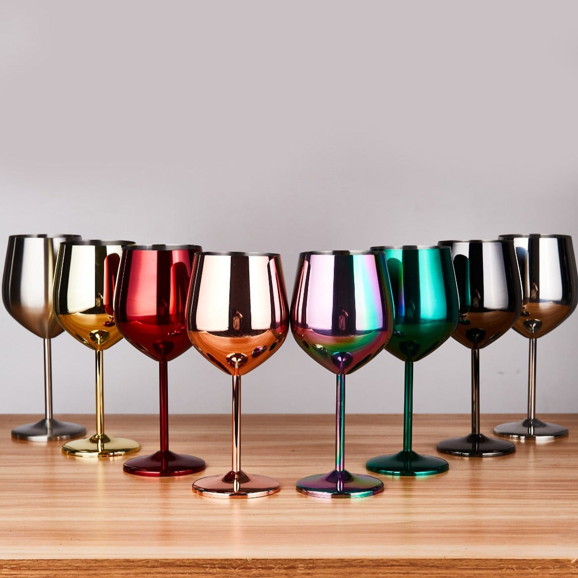 500ml (17 OZ) Stainless Steel Wine Glasses (Set of 2)