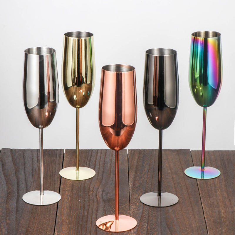  Stainless Steel Champagne Flutes - The Stainless Sipper